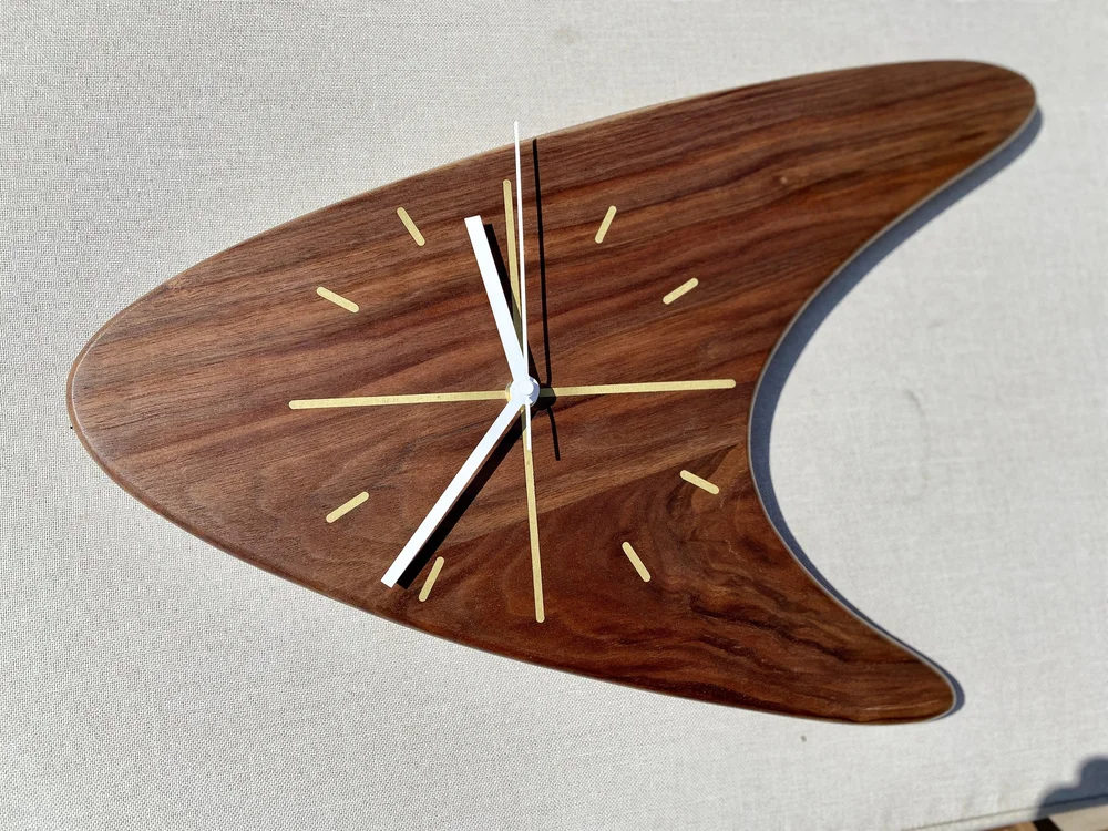 Boomie! Walnut midcentury clock — Panel/Board Design & Assembly